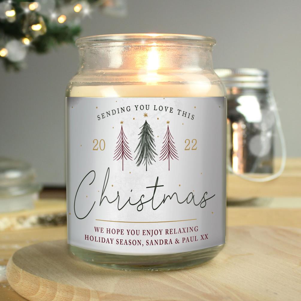 Personalised Christmas Sending Love Large Scented Jar Candle Extra Image 1